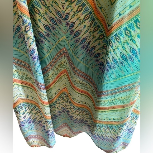 Boho Multicolored Maxi Multiprint Sleeveless Lined Dress  Sz M - Picture 7 of 11